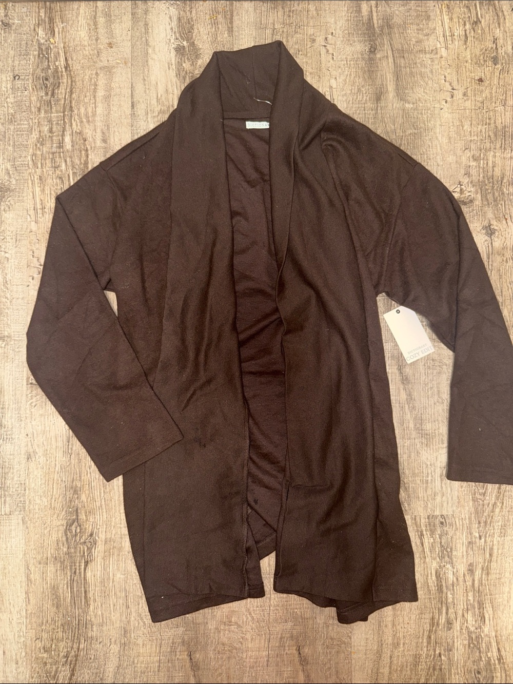 Brown Open-Front Women’s Cardigan Sweater